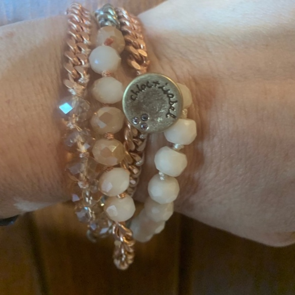 Chloe + Isabel Bead Chain Multi Wrap Bracelet-Pink
